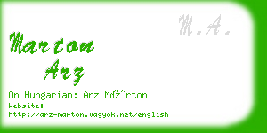 marton arz business card